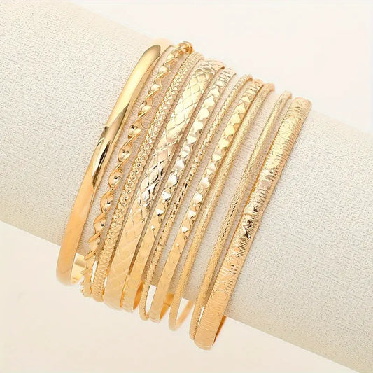 10pc Gold Plated Bracelets