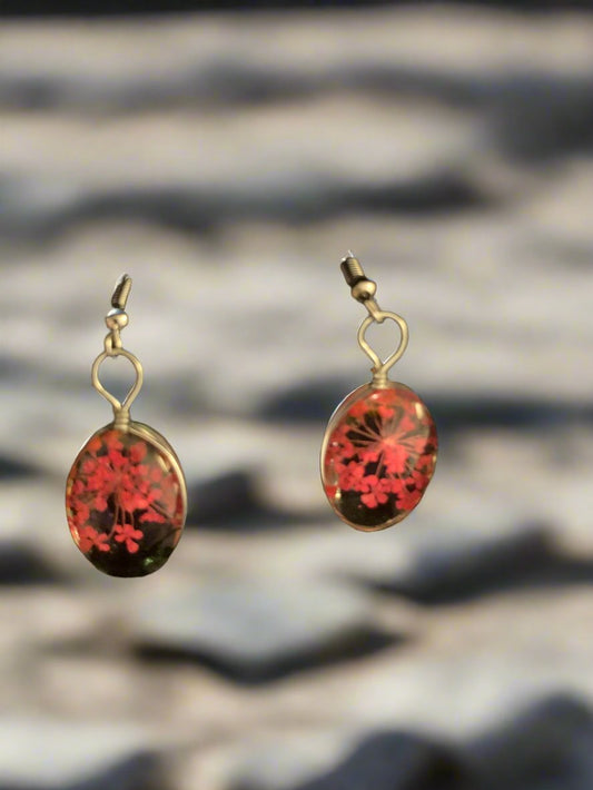 Red Glass Earrings