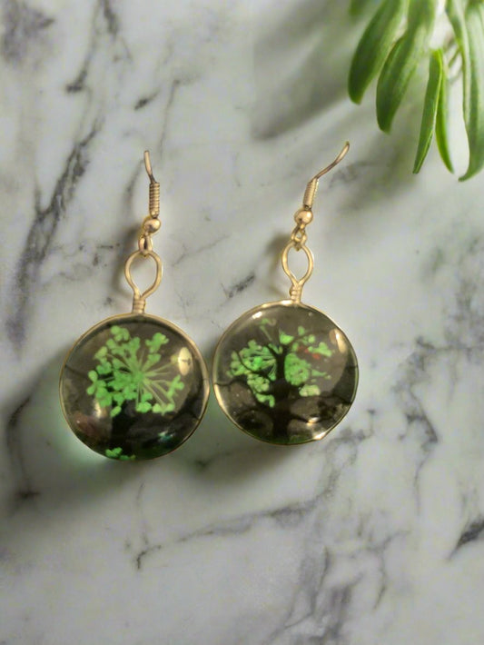 Green Glass Earrings