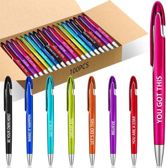 Positive Theme Ballpoint Pens 8 pack